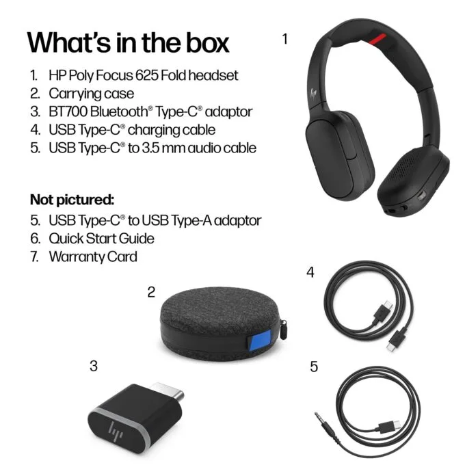 HP Poly Focus 625 Headset + Wireless Charge Stand — image 4