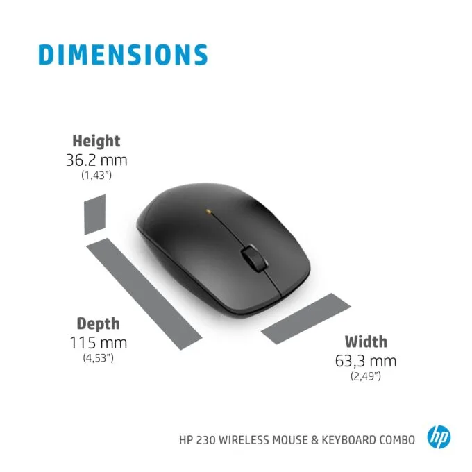 HP 230 Wireless Mouse and Keyboard Combo - French - Maus - 1.600 dpi — image 9