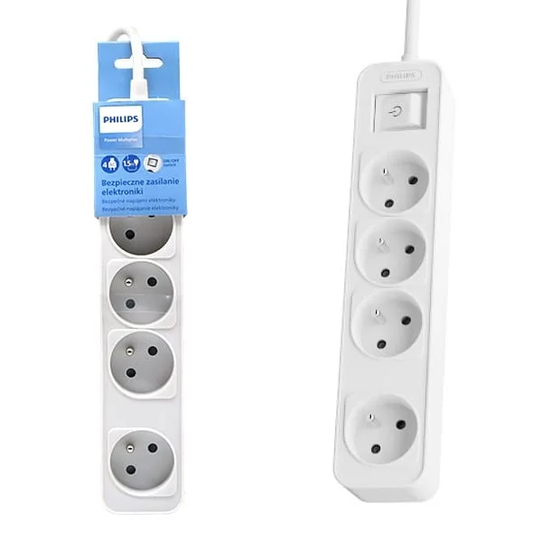 Philips biała 4 gniazda 1,5m chp2144w/60 — image 1