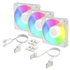 Arctic BioniX P12 A-RGB (White) Pack of 3 - 120mm Case Fan with A-RGB - Fluid Dynamic Bearing - PWM