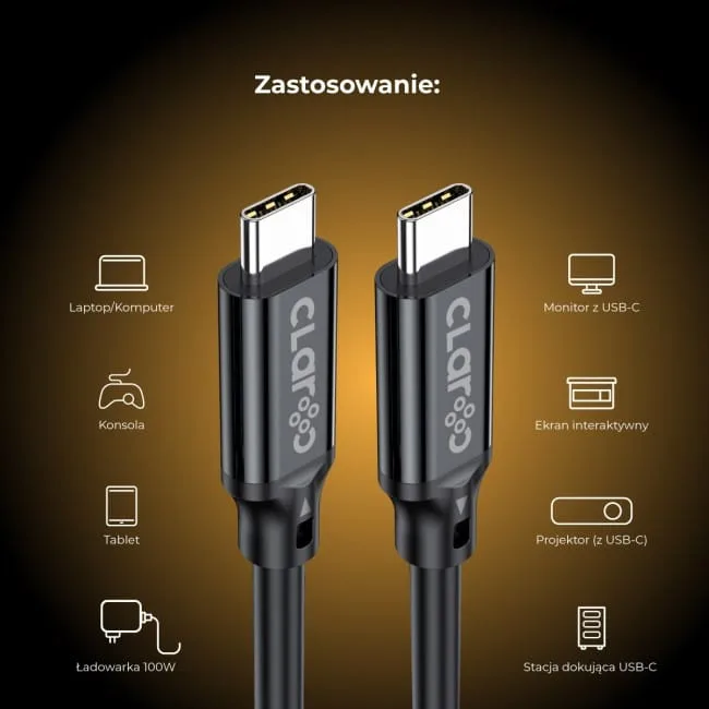 Claroc Kabel USB-C 4K@60Hz, 100W, 20 Gbps, 3 m — image 7