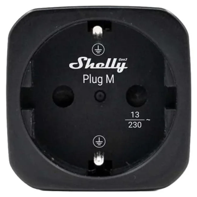 Inteligentne gniazdko Shelly Plug M Gen3 (czarne) — image 1