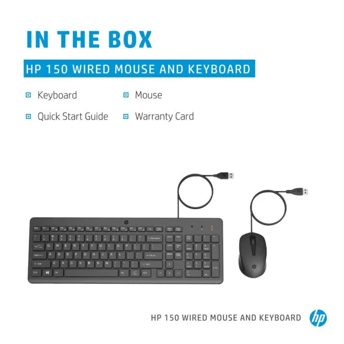 HP 150 - Tastatur-und-Maus-Set - USB - GB - Schwarz — image 3