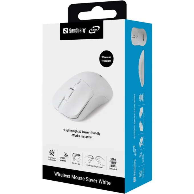 SANDBERG Wireless Mouse Saver White — image 7