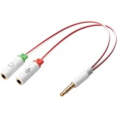 SANDBERG Headset converter Dual to Single. Konvertiert zweimal MiniJack von PC-Headset zu einmal kombi MiniJack.