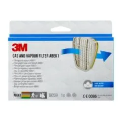 Filter für Atemschutzmasken 6059 ABEK1 EN 14387:2004 + A1:2008 ABEK1, 1 Paar