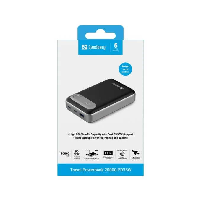 SANDBERG Travel Powerbank 20000 PD35W — image 3