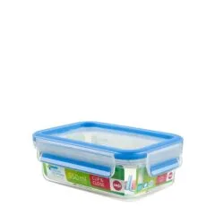 CLIP & CLOSE Frischhaltedose (transparent/blau, 0,55 Liter, Klassikformat)