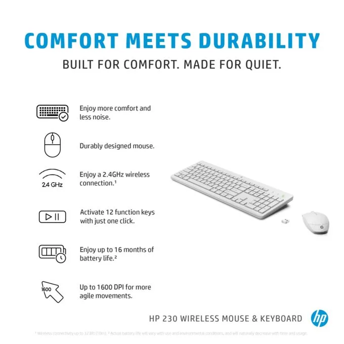 HP 230 Wireless Mouse and Keyboard Combo - French - Maus - 1.600 dpi — image 4