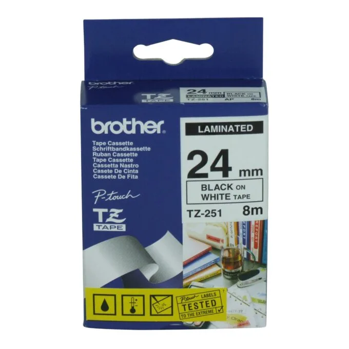 P-Touch Tape Black On White — image 1