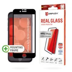 DISPLEX Full Cover Panzerglas (10H) für Apple iPhone 6/7/8/SE (2020/2022) Eco-Montagerahmen