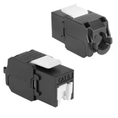 Keystone Jack RJ45 CAT6 Unshielded toolless with shutter, black