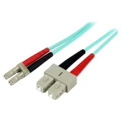 StarTech 10Gb Aqua LC/SC Duplex 50/125 Multimode LSZH Fiber Cable