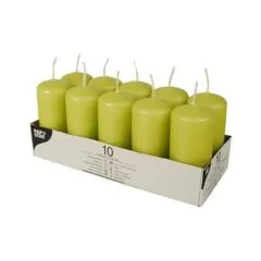 CANDLE PAPSTAR Stumpenkerzen 9 cm kiwi