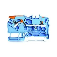 WAGO 2102-5204 2-Leiter-Durchgangsklemme ,mit Hebel und Drcker,2,5mm,blau