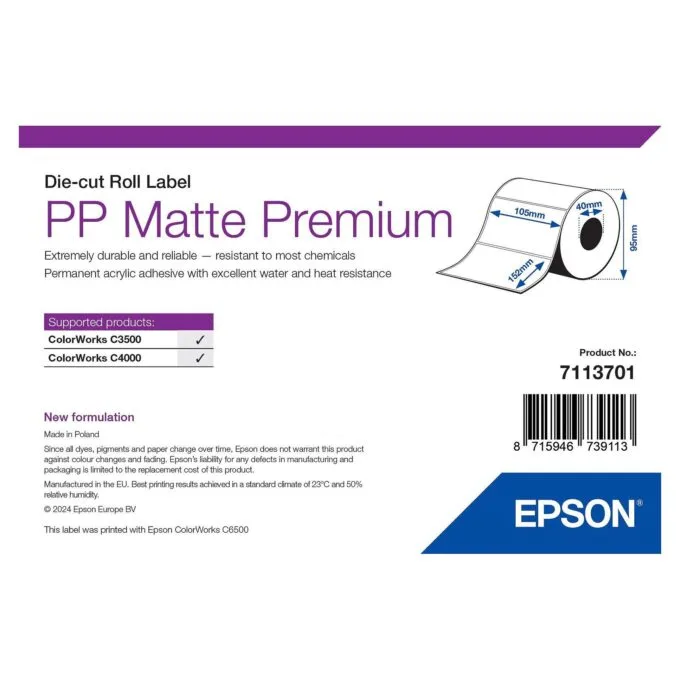 Epson 7113701 printer label — image 1