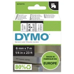 DYMO D1 Standard - Black on Transparent - 6mm label-making tape