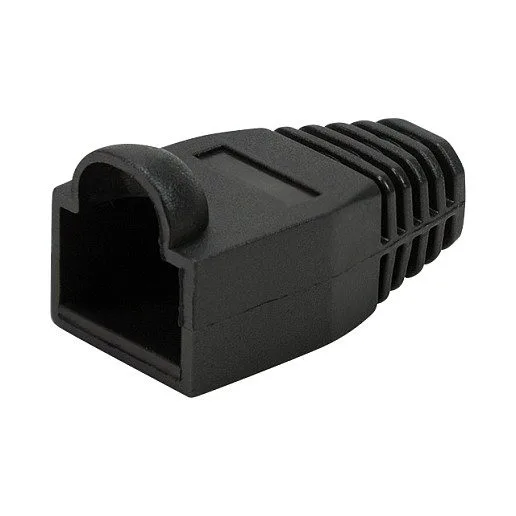 Modular RJ45 Plug Cable Boot 6.5mm BLACK, 50pcs — image 1