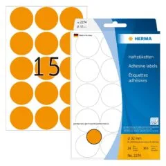 HERMA Klebepunkte Ø 32,0 mm leuchtorange