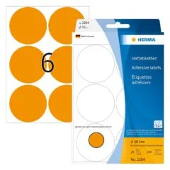 HERMA Klebepunkte Ø 50,0 mm leuchtorange