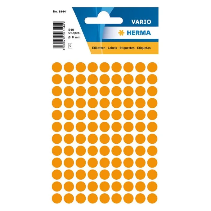 HERMA Klebepunkte Ø 8,0 mm leuchtorange — image 1