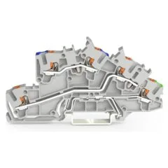 WAGO 2203-7646 Installationsetagen- klemme,N/L/PE,Erdgeschoss grn-gelb,grau