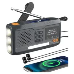 RADIO AWARYJNE BLUETOOTH SOLARNE Z KORBKA DYNAMO POWERBANK 4500MAH Z LATARKA SOS BT-4000