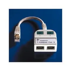 T-Adapter, CAT5E, RJ45->Token Ring(ISDN) 2x, geschirmt,