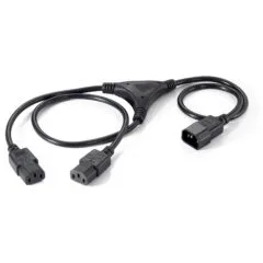 Equip Y-Netzverlängerung IEC C14->2xIEC C13 St/Bu 1.60m PVC Polybeutel