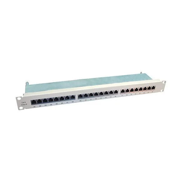 Kat.6 Class E 48,26cm 19Zoll-Patchpanel 24 P geschirmt grau — image 1