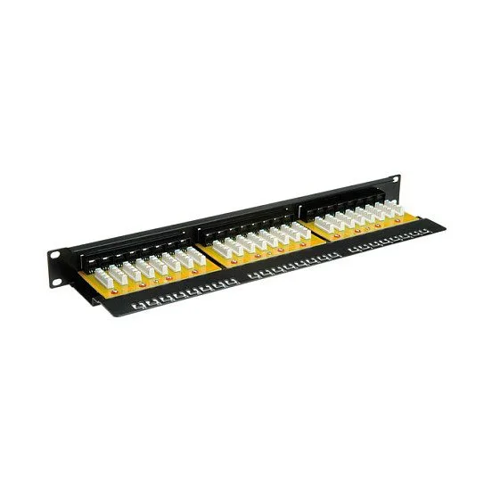 Kat.6 Class E 19Zoll-Patchpanel 24P ungeschirmt schwarz — image 1