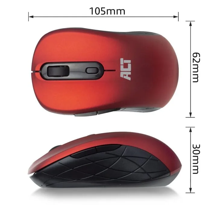 Wireless Mouse, USB nano receiver, 1600 dpi, red — image 5