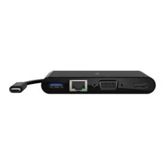 Belkin USB-C auf Gigabit-Ethernet/HDMI/VGA/USB-A-Adapter, blk