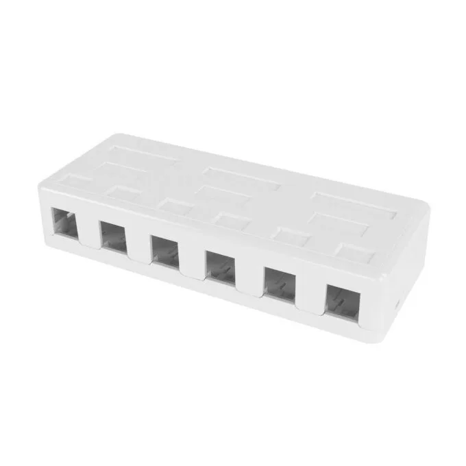 Unloaded surface keystone mount box for 6 keystone jacks — image 1