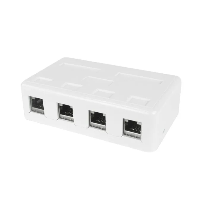 Unloaded surface keystone mount box for 4 keystone jacks — image 10