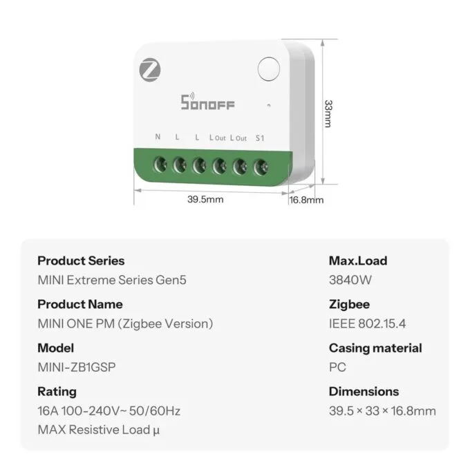 Sonoff Zigbee Smart Switch Compact MINI-ZB1GSP — image 10
