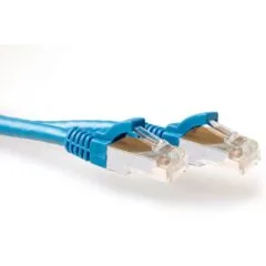 Blue 2 meter SFTP CAT6A patch cable snagless with RJ45 connectors
