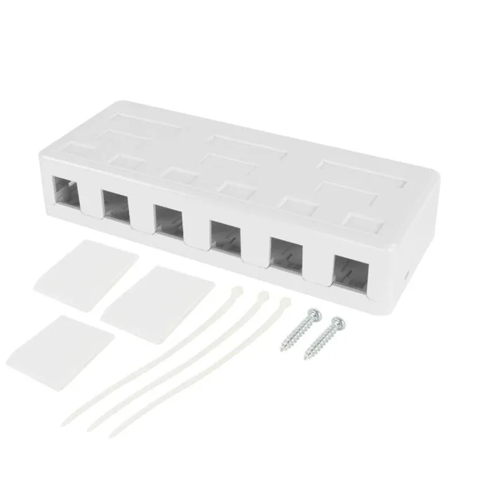 Unloaded surface keystone mount box for 6 keystone jacks — image 3