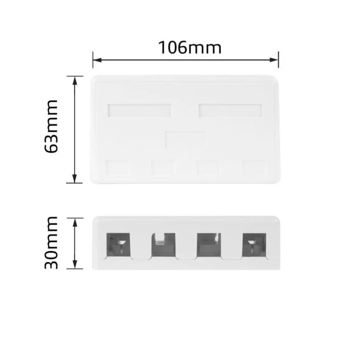 Unloaded surface keystone mount box for 4 keystone jacks — image 8