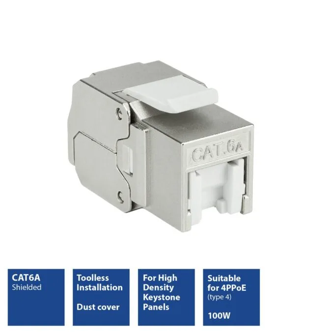 Keystone Jack RJ45 CAT6A Shielded toolless with shutter — image 2